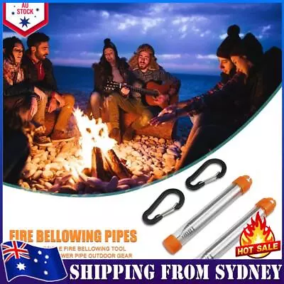 Collapsible Fire Bellowing Tool Outdoor Camping Gear Fire Blower Pipes Pack 2 • $10.80