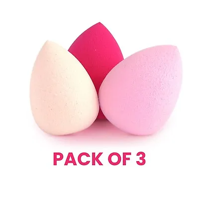 3 Pack Makeup Beauty Blender Foundation Applicator Buffer Smooth Sponge Flawless • £5.99