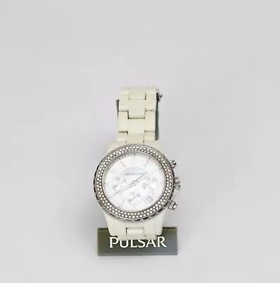 Michael Kors Womens Watch White MK-5300 Ceramic Date MK5300 Gems Small Wrist • £20