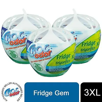 £9.99 • Buy CrocOdor Fridge XL Deodorizer Neutralise Odour Eliminator Freshener, 3pk Of 140g