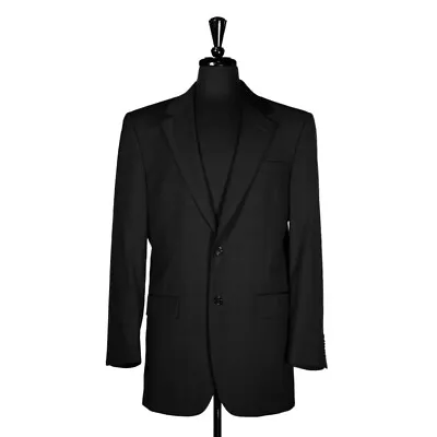 Jos. A. Bank Mens Blazer Black Plaid 100% Wool Lined Suit Jacket Sport Coat 40L • $24.99