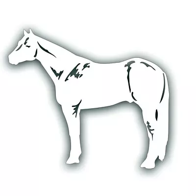 H QUARTER HORSE Mare Stallion Standing Decal For Tack Box Truck Or Trailer WHITE • $9.93