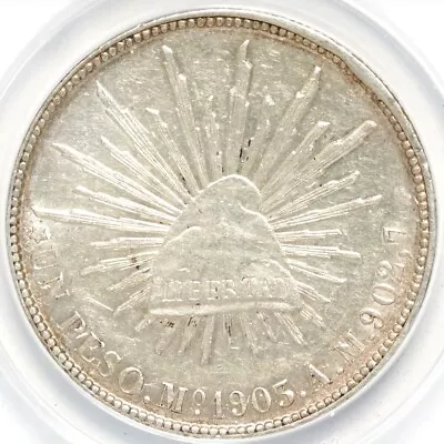 1902 Zs FZ Mexico Silver Peso ANACS AU 55 Details Cleaned • $103.49