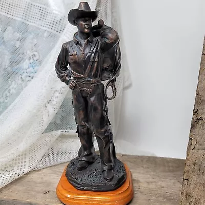 Vanmark Cowboy With Saddle Branded Iron Collection Figurine • $34
