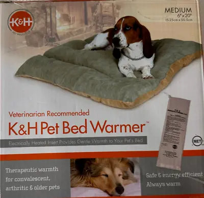 NEW K&H Heated Pet Bed Warmer Dog Cat Electric Heating Pad Indoor Medium 6  X 20 • $19.99