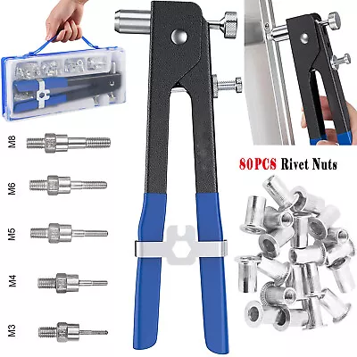 86 Pcs Threaded Nut Rivet Gun M3-M8 Insert Tool Riveter Rivnut Nutsert Riveting • $27.99