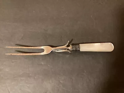 Mother Of Pearl Carving Fork With Stand Rest 10.25” Vintage • $11.88