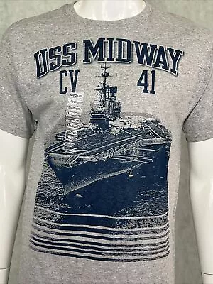 Gear For Sports USS Midway CV 41 Aircraft Carrier Gray T Shirt Size Medium • $14.99