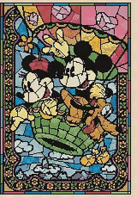 £4.50 • Buy Cross Stitch Chart Mickey Mouse Balloon Stained Glass 359 FlowerPower37