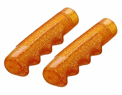 SPARKLE Orange Bicycle Handlebar Glitter Vintage Lowrider Cruiser Bike Grips. • $4.79