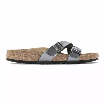 Birkenstock Yao Birko-Flor Sandals - Narrow - Metallic Black - Women • $164.95