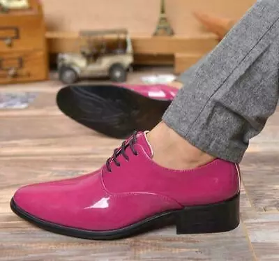 Men Formal Patent Leather Flats Shoes Dress Business Party Oxfords New Low Heels • $26.68