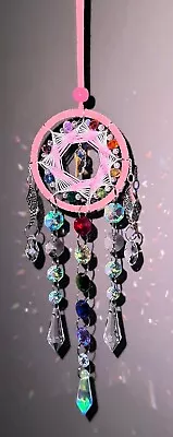 🌈Hanging Dreamcatcher Crystal Drops Chakra Angel Wing Rainbow Window Suncatcher • £8.49