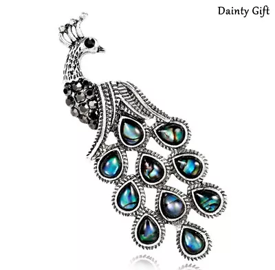 $11.99 • Buy DAINTY Women Girl Seashell / Abalone Peacock Bird Animal Scarf Shawl Brooch Pin