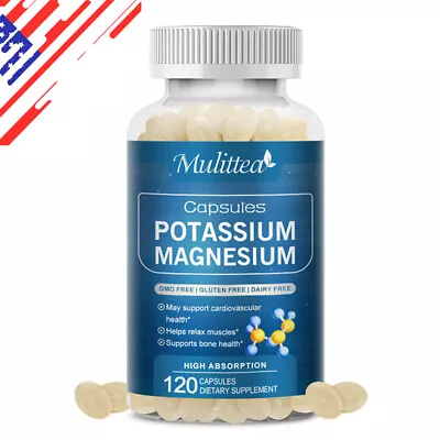 Potassium Magnesium 120 Capsules For SleepImmune BoosterBone& MuscleCramps • $13.99