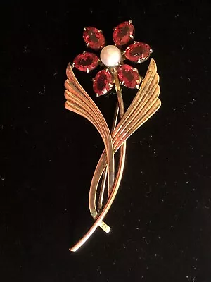 Vintage Symmetalic Sterling 14k Flower Brooch/Pin • $44