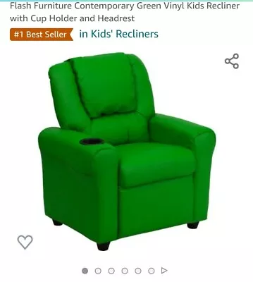 Flash Furniture Contemporary Vinyl Kids Recliner With Cup Holder And Headrest - • $125