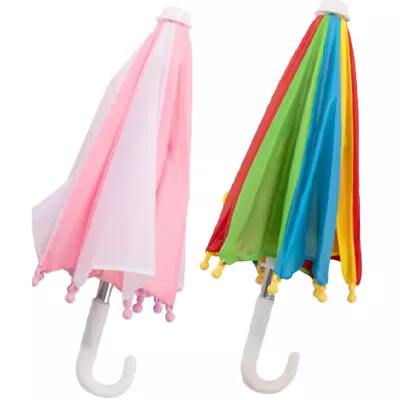 2pcs Micro Landscape Decoration Photo Prop Umbrella For Doll Kids Umbrella Toy • $10.30