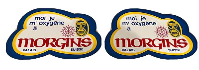 2 Uncommon Vintage Morgins Valais Suisse Swiss Ski Resort Decals C. 1980 • $9.95