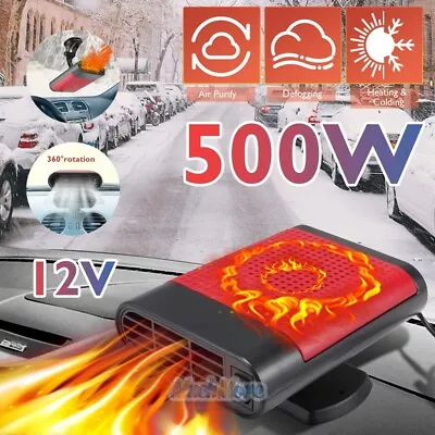 360° 500W Car Heater DC 12V Heating Cooling Fan Windshield Defroster Demister US • $29.77