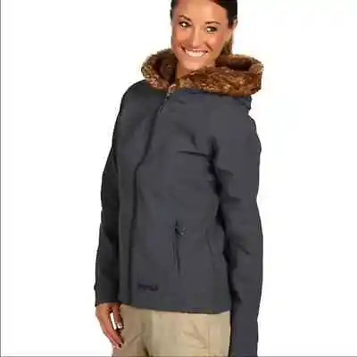 Marmot Furlong Faux Fur Lined Zip Up Softshell Snow Jacket Sz S • $60