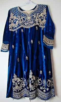 Childrens Salwar Kameez VELVEt Embroidered  Suits Mysoori Trouser To Clear £20 • £20