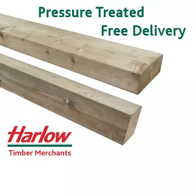 Timber Pressure Treated Sizes 4x3 6x3 8x3 4x4 C16 Tanalised Wood Thick Joists • £22.99