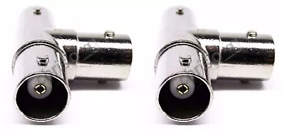 $7.45 • Buy From OZ Quality 2PC BNC FEMALE T TV SPLITTER 1 Female To 2 Female 3 Way CCTV