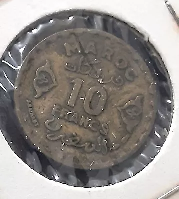 1952 Maroc Morocco 1371 10 Francs Coin533 • $2