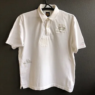 La Martina Polo Shirt Men’s Sz XXL Rose Exclusive Decoration White Rare VTG • $52