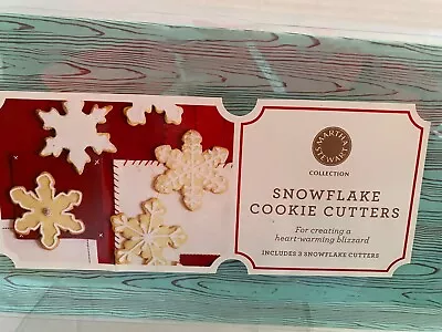 Martha Stewart Tin Snowflakes Cookie Cutters Set Of 3 All Different • $35