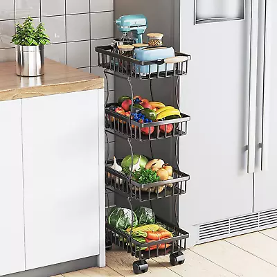 4 Tier Fruit Vegetable Basket For Kitchen Storage Cart Vegetable Basket Bins  • $46.99