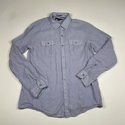 Marc Anthony Shirt Men’s Large Blue Slim Fit Long Sleeve Button Up • $12.32