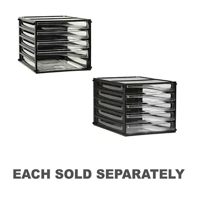 Esselte Filing Drawers Storage Cabinet Black Frame Stackable High Quality • $92.95