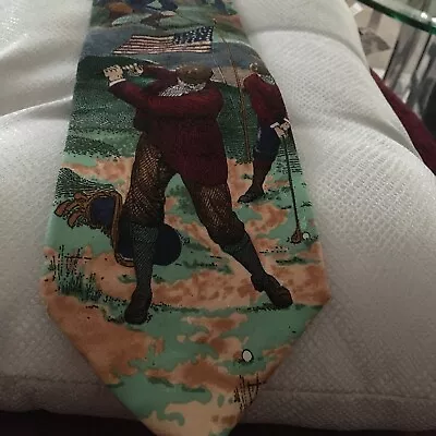 417 By VAN HEUSEN American Series Fore! 1908 Golf Classic Men’s Silk Tie Free Sh • $12