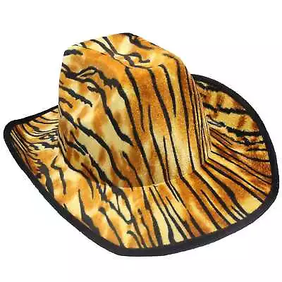 Adult Tiger Print Cowboy Hat Hens Night Western Jungle Safari Costume Party • $9.99