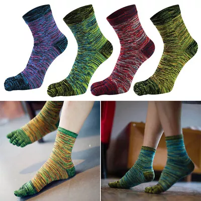 Cotton Blend Five Finger Men Toe Socks Autumn Winter Fashion Soft For Running • £8.32
