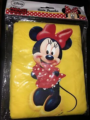 Disney Minnie Mouse Rain Poncho Yellow Adult One Size New Factory Sealed • $14