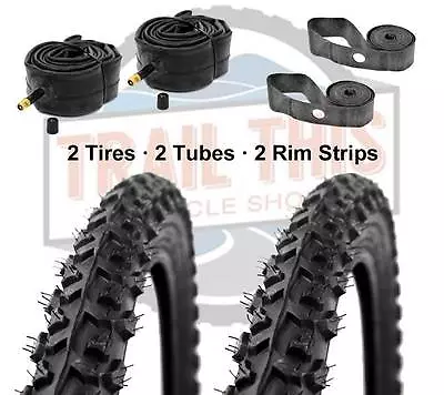 2-Pack Kenda Alpha Bite 26x1.95  K831 MTB Bike Tires + Tubes & Rim Strips Kit • $36.95