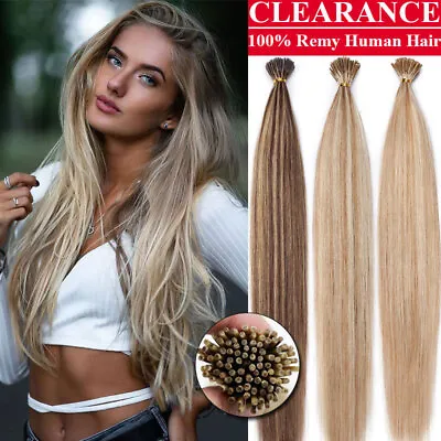 50/100G Stick I Tip Human Remy Hair Extensions Thick Full Head Brown Blonde 1g/s • $36.80