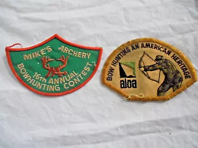 2 Vintage Bowhunting Cloth Pathes Mike's Archery Contest Patch  & ALOA Heritage • $6.99