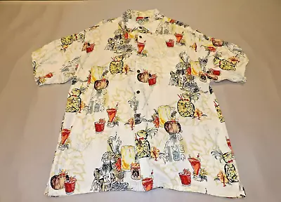 Big Dogs Shirt XL Tropical Hawaiian Cocktails Vacay Button Up Vintage 90s • $18.95