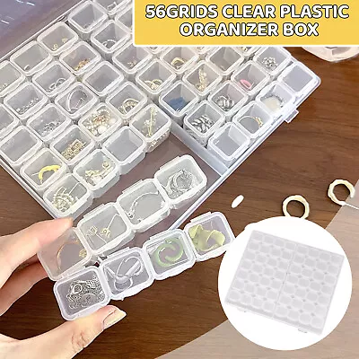56 Grids Compartment Storage Box Bead Container Jewellery Craft Organizer Case • £6.99