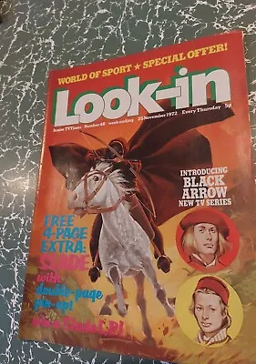 Rare LOOK IN Magazine 25 NOVEMBER 1972 Black Arrow Slade Catweazle LK184 • £10