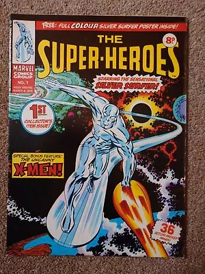 Marvel - THE SUPER-HEROES  - No. 1 - UK Weekly Comic - 1975 - With FREE POSTER  • £65