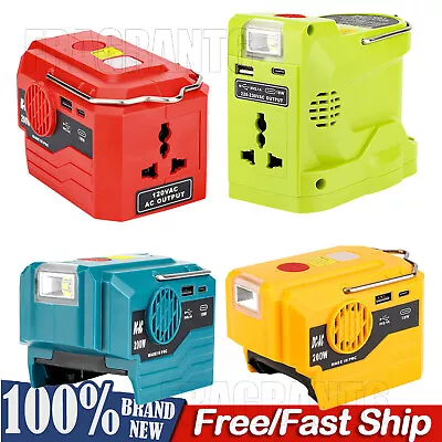 200W Power Inverter LED Work Light USB Power Bank Charger For DeWalt For Makita • $33.98