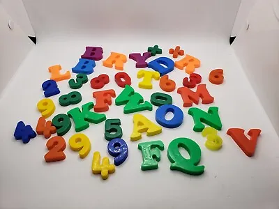 Lot Of  38 Pcs. Vintage Magnetic Plastic Alphabet  Letters & Numbers • $10