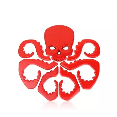 Red Octopus Skull Hydra Emblem Car Motorcycle Fender Body Badge For Universal • $12.65