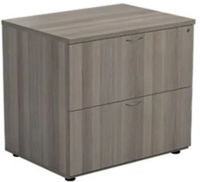 Jemini 2 Drawer Desk Side Filing Cabinet 800x600x730mm Grey Oak KF78953 • £372.41