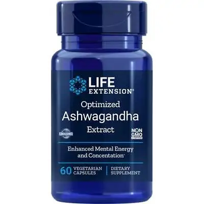 Life Extension Optimized Ashwagandha Extract 125 Mg 60 Veg Caps • $7.50